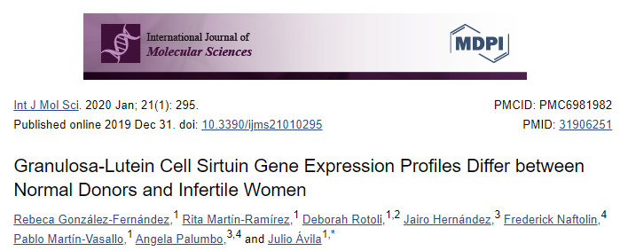 Int J Mol Sci：颗粒-叶黄素细胞Sirtuin基因表达谱在正常捐献者和不孕女性之间存在差异