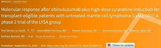 Lancet Haematol：<font color="red">CD20</font>单抗Obinutuzumab联合DHAP治疗套细胞淋巴瘤的疗效