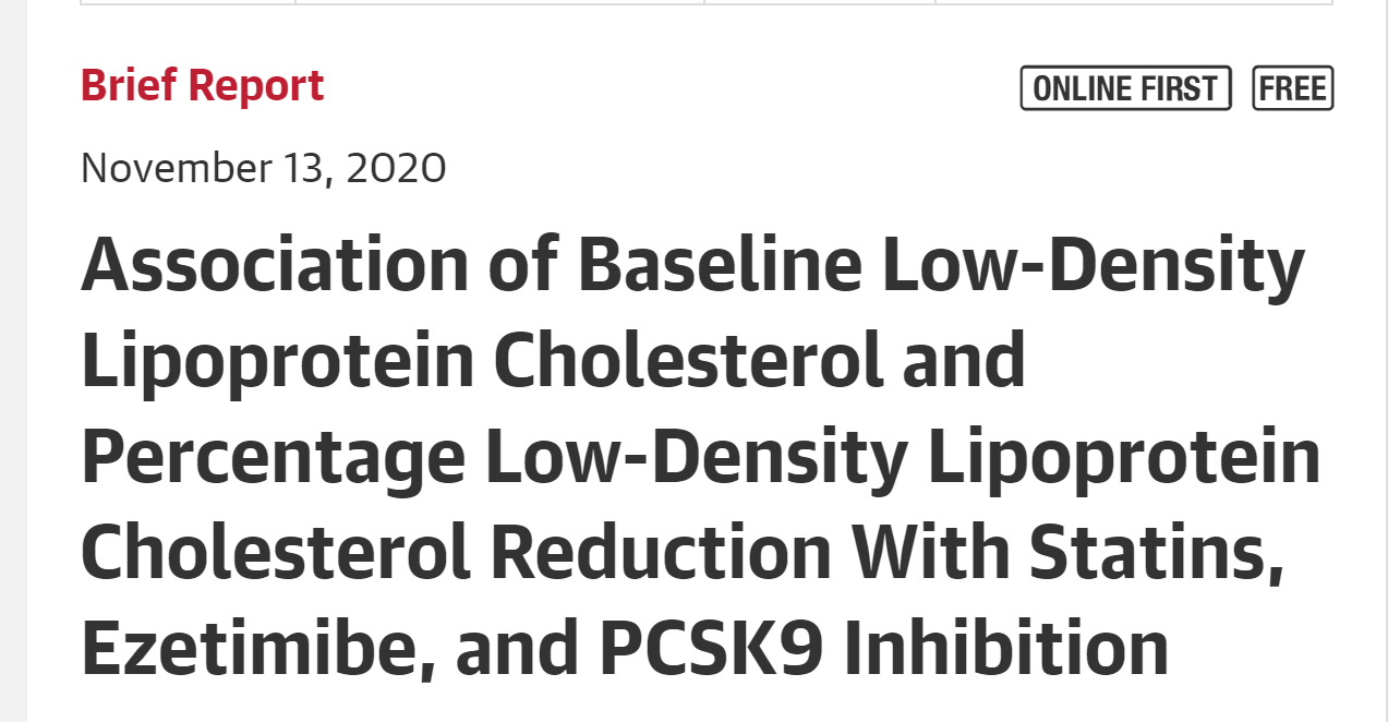 JAMA Cardiology：与他汀类药物和依折麦布相比，PCSK9抑制剂降低LDL-C的效果更显著