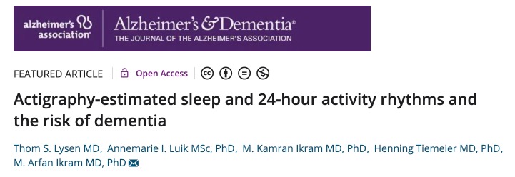Alzheimer's Dementia  | 睡眠不好的人，更容易痴呆