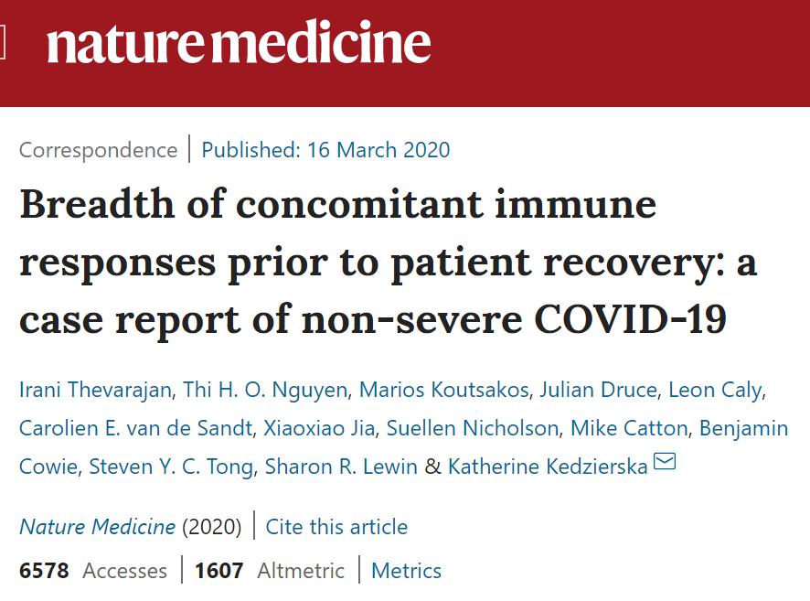 Nat Med：科学家首次绘制出人体对新冠病毒的免疫反应<font color="red">图谱</font>