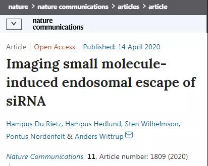Nat COmmun：干扰RNA可助RNA药物逃出子宫内膜进入胞质<font color="red">溶胶</font>！