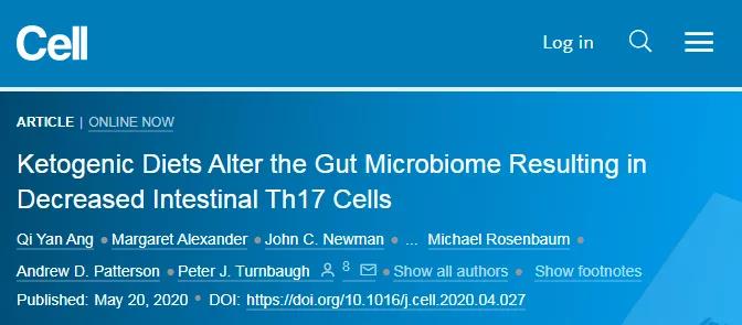 Cell：美国最新研究，生酮饮食影响人体肠道微生物