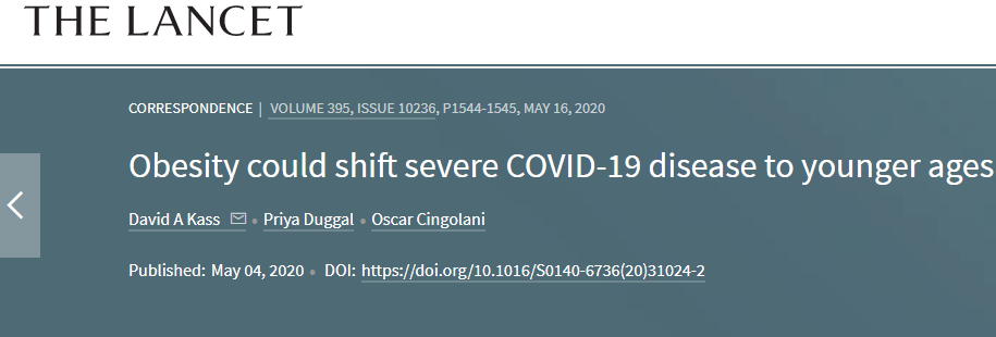 Lancet：肥胖的<font color="red">年轻人</font>更容易感染COVID-19