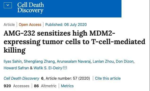 Cell Death Dis：布朗大学研究，药物治疗可提高癌症免疫疗法有效性