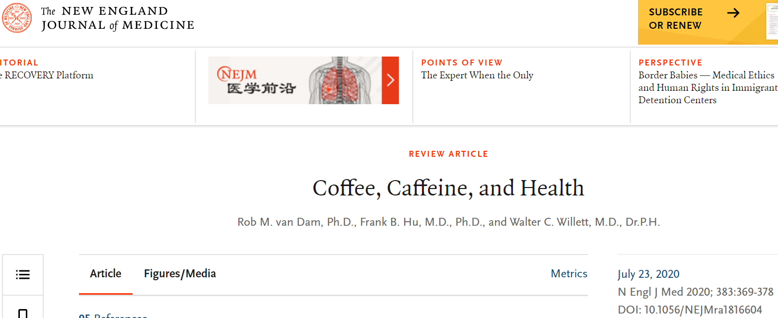NEJM综述：咖啡会怎样影响我们的健康？