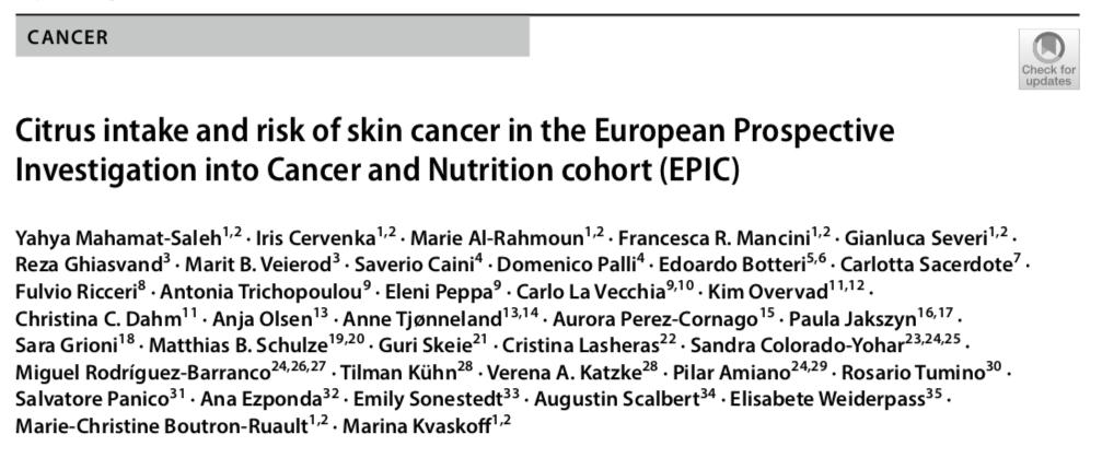 European J Epidemiology：以后吃橙子要关灯了！研究表明，柑橘摄入过多会增加皮肤癌风险
