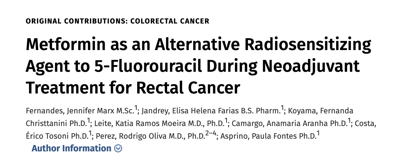 DCR：二甲双胍作为放射增敏剂在直肠癌新辅助治疗中的作用
