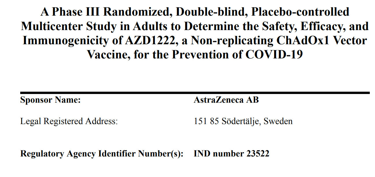 阿斯利康公司完整版新冠病毒疫苗临床试验<font color="red">设计</font><font color="red">方案</font>（免积分下载）