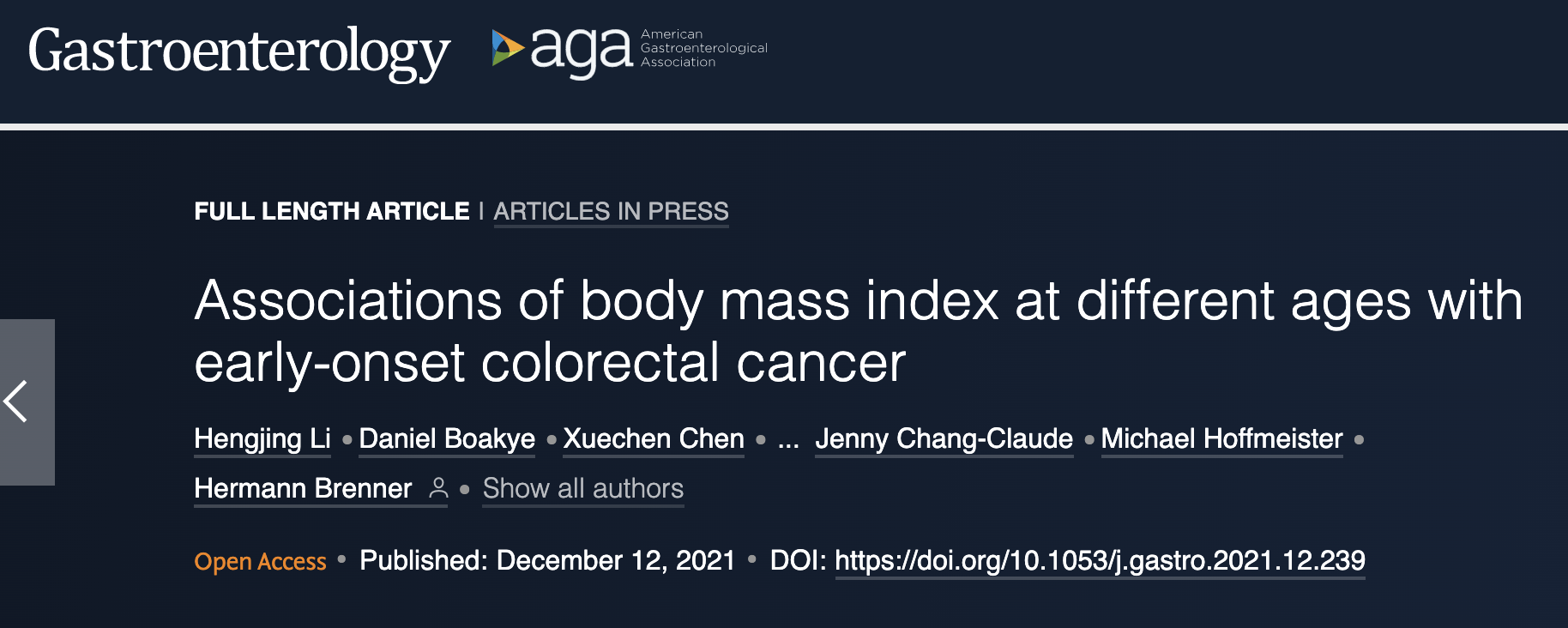 不同年龄段体重指数与早发性结直肠癌的相关性