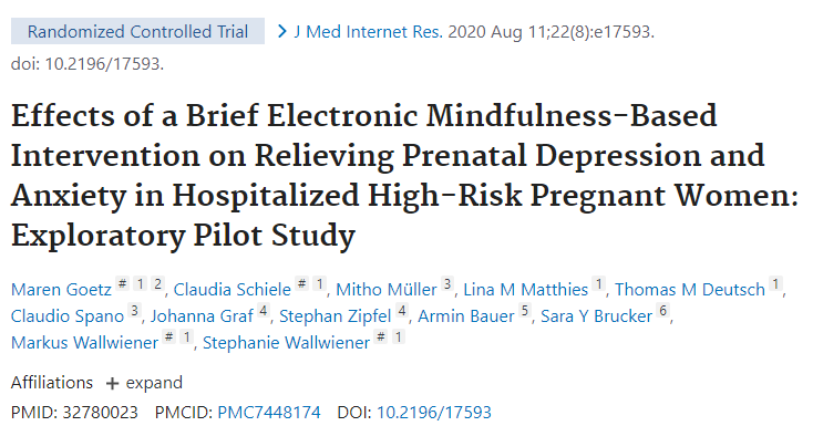 J Med Internet Res：正念干预可有效降低高危孕妇的产前抑郁和焦虑<font color="red">状态</font>