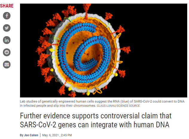 Science/PNAS：中国学者参与，2顶尖实验室联手合作，发现新冠病毒基因可以整合到人类基因组中