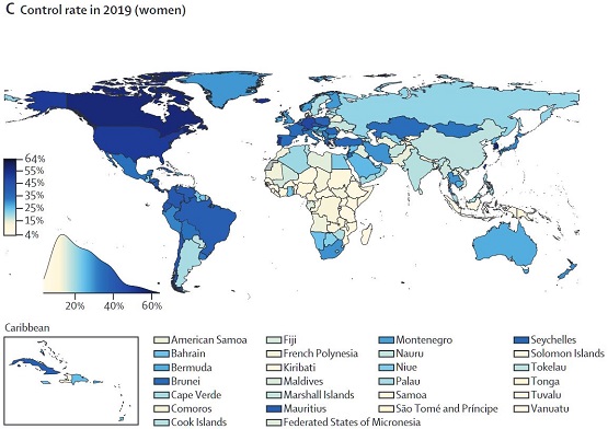Lancet：全球200个国家地区近30年来<font color="red">高血压</font><font color="red">患病率</font>、治疗和控制的变化情况