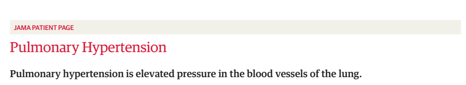 <font color="red">JAMA</font>：什么是肺动脉高压？