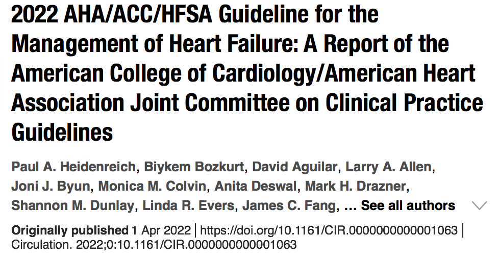 ACC/AHA/HFSA 2022：推荐SGLT-2抑制剂用于治疗心衰