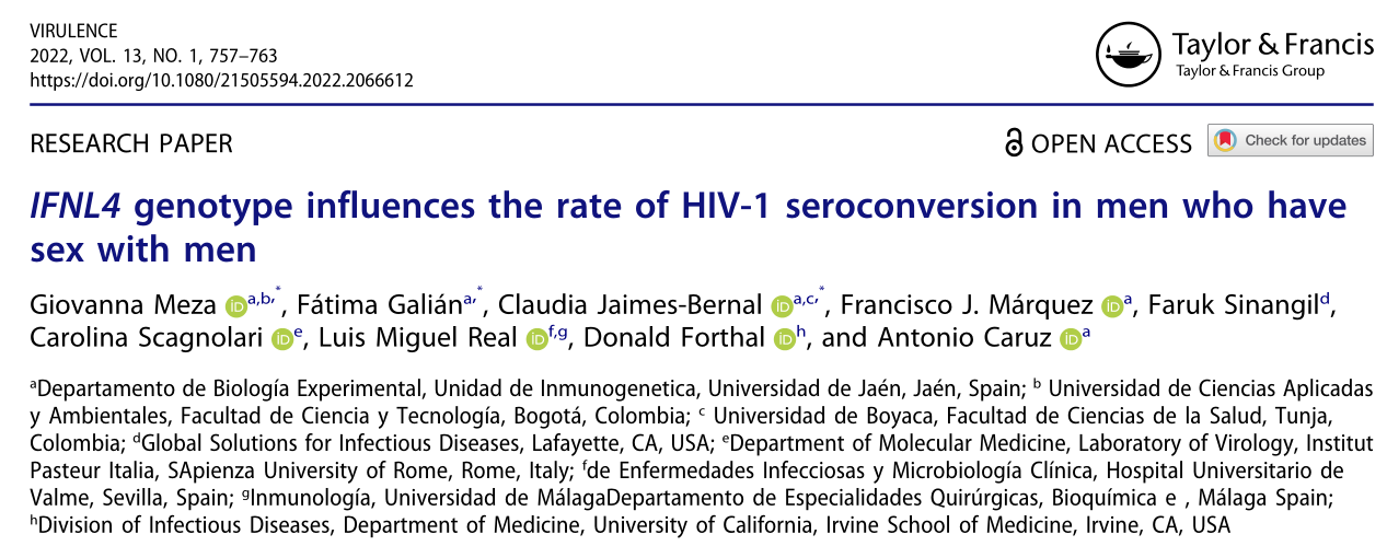 毒力:IFNL4基因型影响男男性行为者的HIV-1血清转化率