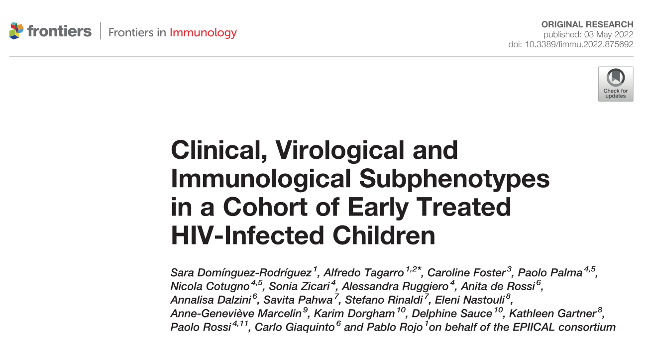 front immunol:HIV感染儿童队列中早期治疗的临床特征、病毒学和免疫表型