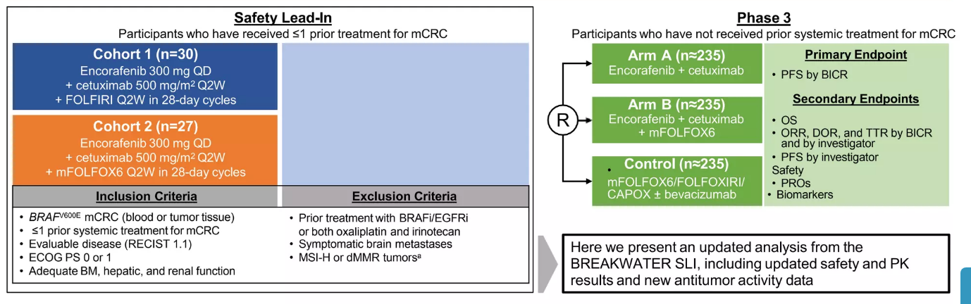JCO：康奈非尼(Encorafenib)加西妥昔单抗和化疗对BRAF V600E突变型 mCRC安全和有效（BREAKWATER试验）