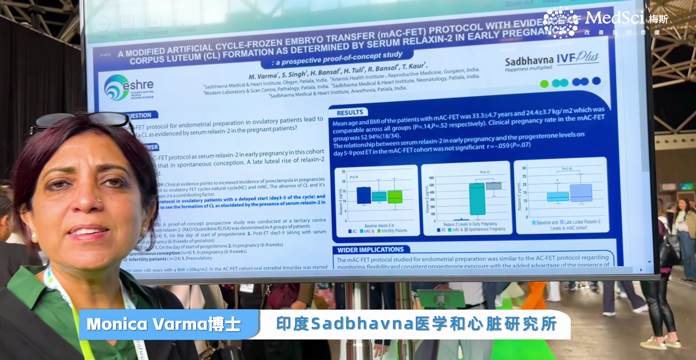 ESHRE 2024｜专访Monica Varma博士：改良人工周期冷冻胚胎移植（mAC-FET） 方案为生殖医学带来新突破