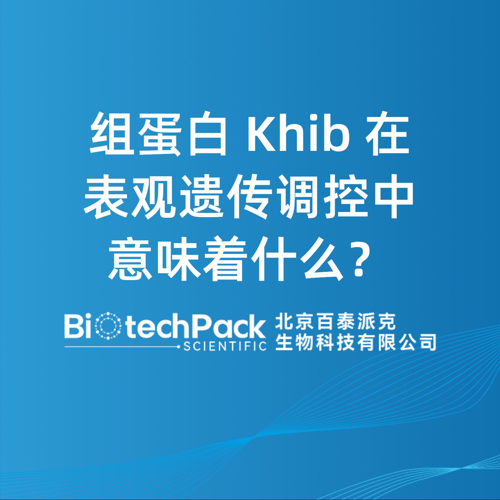 組蛋白 Khib 在表觀遺傳調控中意味著什么？