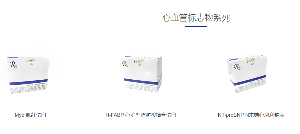 Myo 肌红蛋白 ； H-FABP 心脏型脂肪酸结合蛋白； NT-proBNP N末端心房利钠肽  ELISA 试剂盒