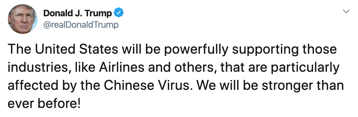 特朗普推特称新冠病毒为“中国病毒” 被喷上热搜
