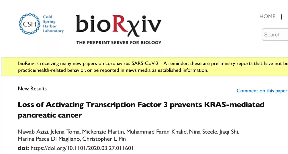 <font color="red">BioRxiv</font>：胰腺癌的「刹车」：AFT3的缺失能有效阻止癌症发生！