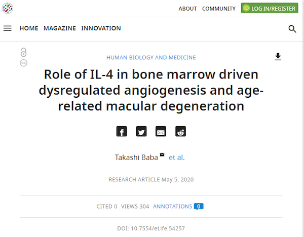 新发现：<font color="red">免疫刺激</font>蛋白IL-4是年龄相关性黄斑变性的潜在新药靶标