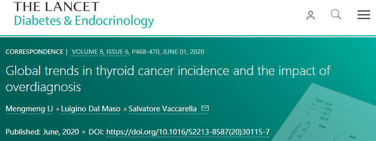 Lancet Diabetes Endocrinol：甲状<font color="red">腺癌</font><font color="red">发病率</font>快速上升，因为过度诊断？