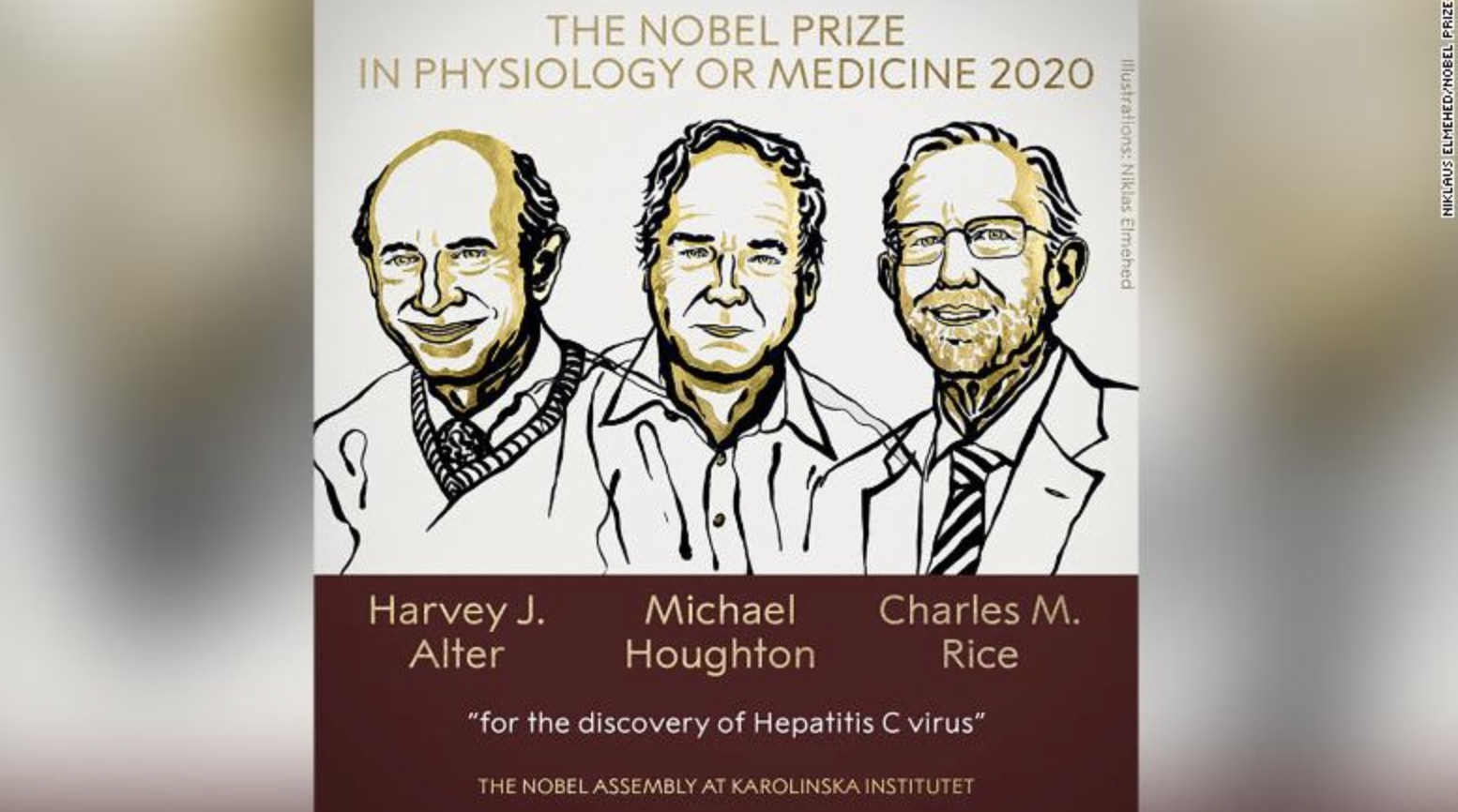2020年诺贝尔生理学或医学奖揭晓！丙型肝炎病毒三位发现者联合获得