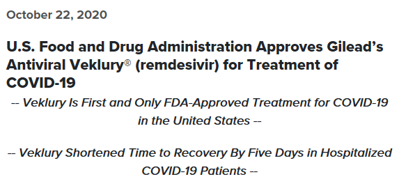 FDA正式批准瑞德<font color="red">西</font>韦用于新冠肺炎治疗，此前WHO否认了<font color="red">它</font>的疗效