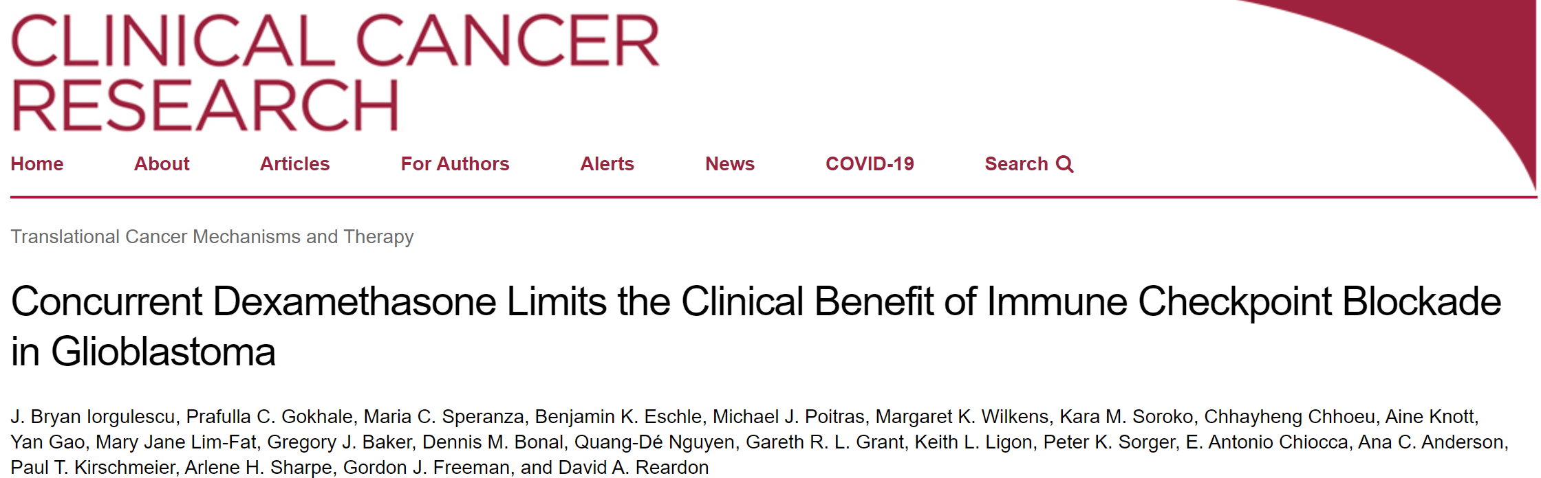 Clin Cancer Res：联用地塞米松会降低接受免疫疗法的<font color="red">胶质瘤</font>患者临床获益