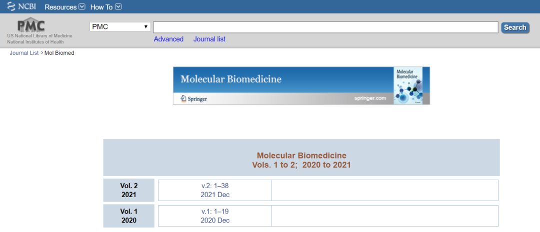 <font color="red">魏</font>于全院士创办的Molecular Biomedicine正式被PubMed和MedSci收录！