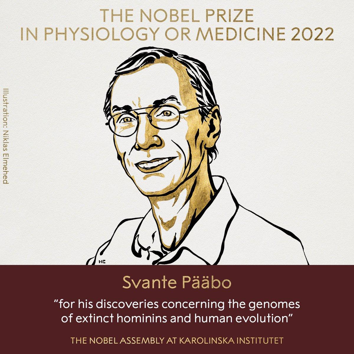 2022年诺贝尔生理学或医学奖揭晓！古人类基因组和进化基因组开创者Svante Pääbo获奖