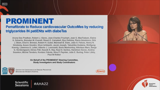 AHA 2022：培<font color="red">马</font>贝特能降低2 型糖尿病患者甘油三酯 25%，但心血管风险没有变化（PROMINENT研究）