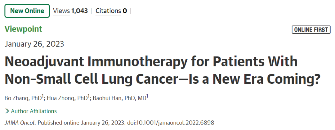 JAMA Oncol：<font color="red">免疫</font>治疗+化疗作为NSCLC<font color="red">新</font><font color="red">辅助</font>治疗应该被推荐