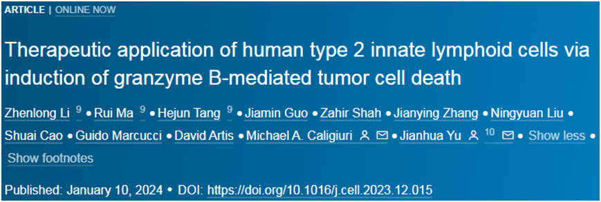 人类<font color="red">ILC2</font>细胞具有强大直接攻击癌细胞的能力