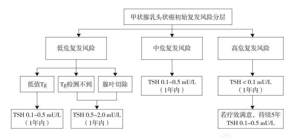 甲状腺乳头状癌术后TSH抑制治疗目标流程图