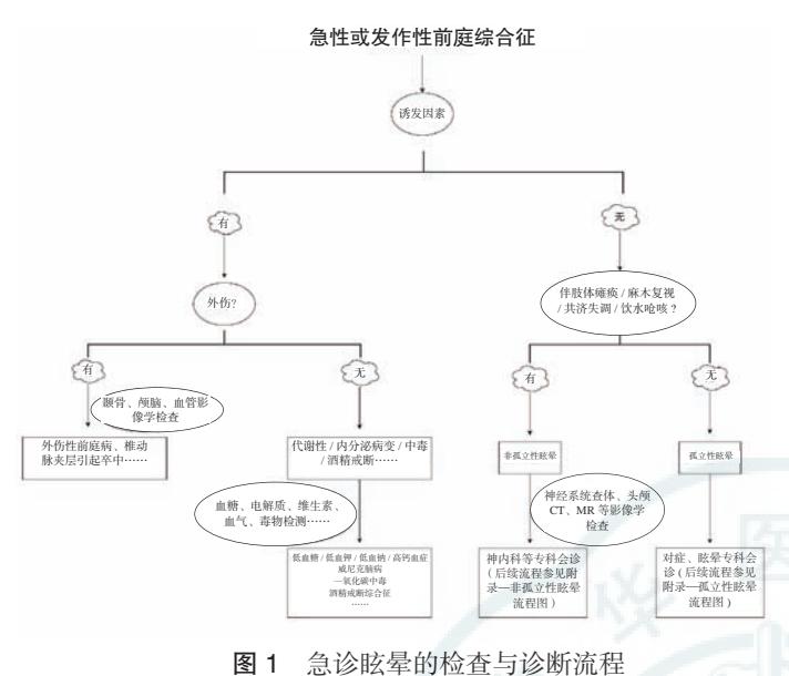 【眩晕急诊诊断与治疗指南(2021年)】诊疗流程图
