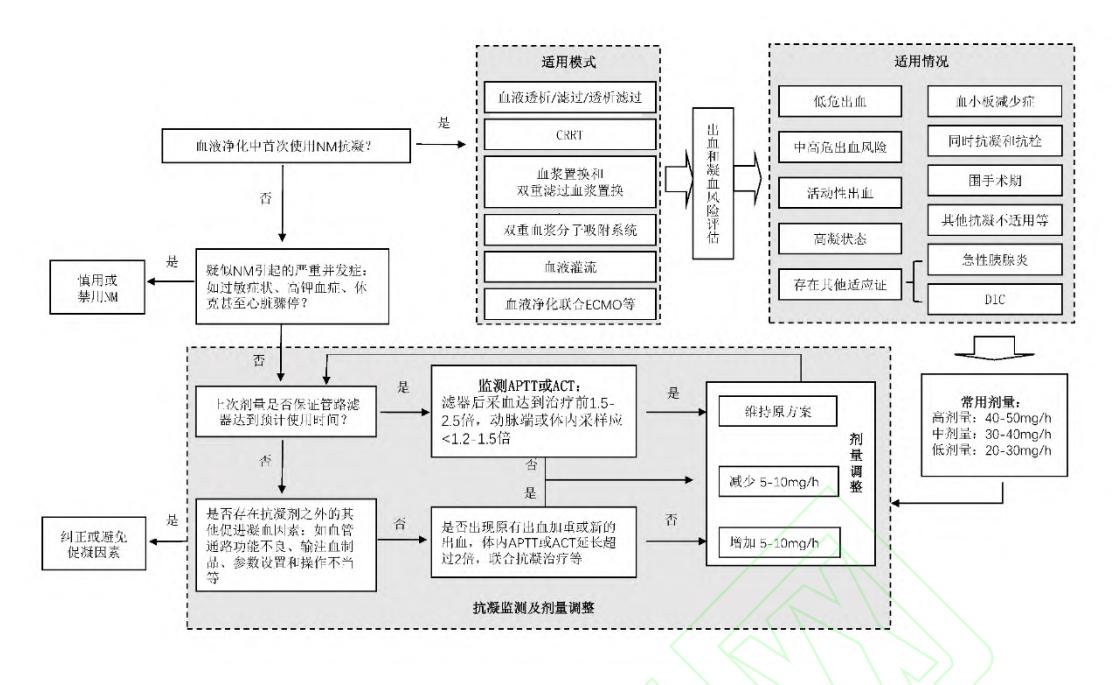 【甲磺酸萘莫司他的血液净化抗凝应用专家共识】血液净化抗凝临床路径图