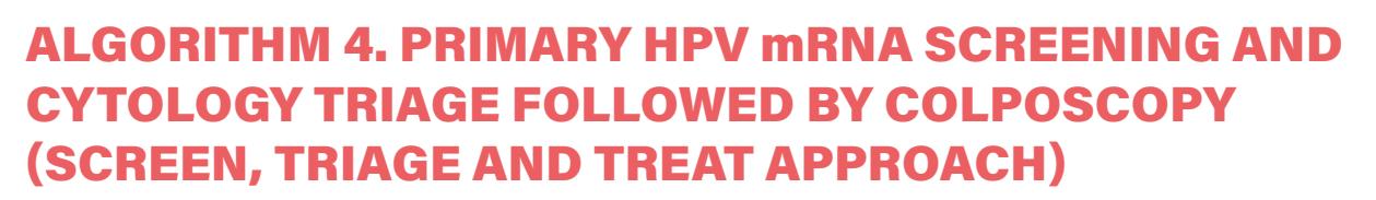 【WHO指南】算法4:HPV mRNA初筛与细胞学分流的筛查、分流与治疗路径