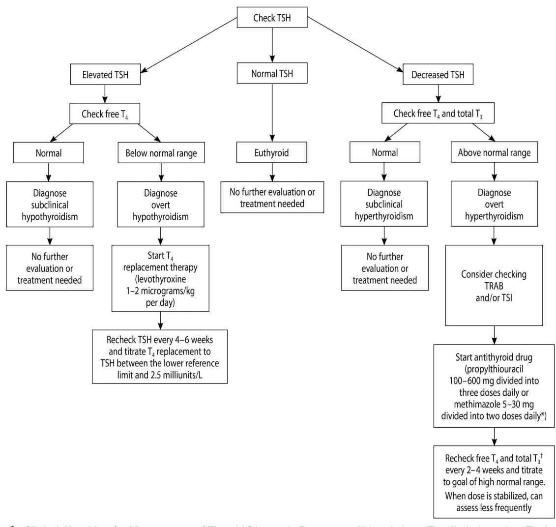 【Thyroid Disease in Pregnancy: ACOG Practice Bulletin, Number 223.】Clinical management algorithm