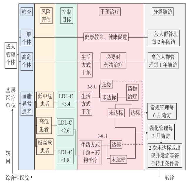 成人血脂异常基层管理流程图