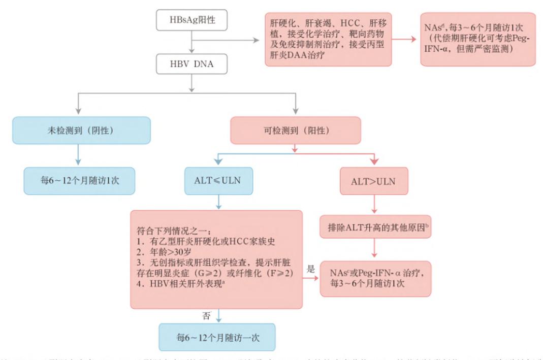慢性乙型肝炎抗病毒治疗适应证选择流程图