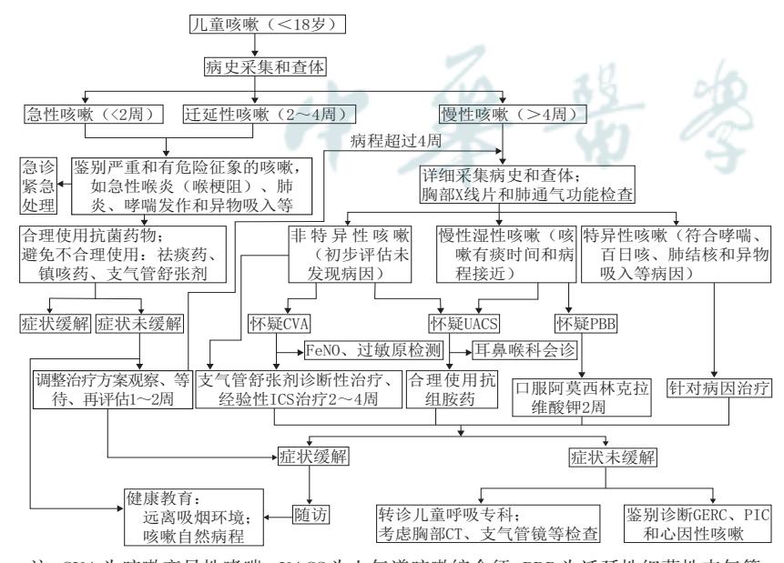 【中国儿童咳嗽诊断与治疗临床实践指南(2021版)】临床诊疗路径图