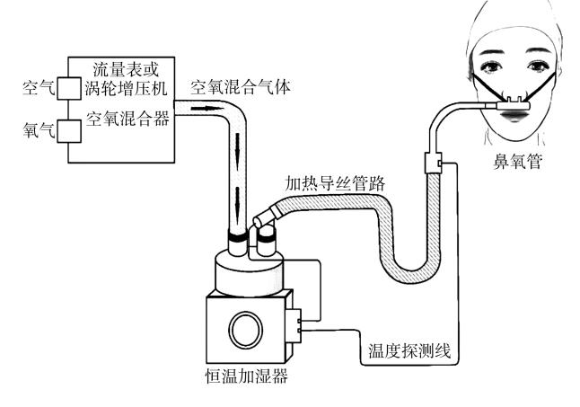 【经鼻高流量氧疗(HFNC)系统结构示意图】