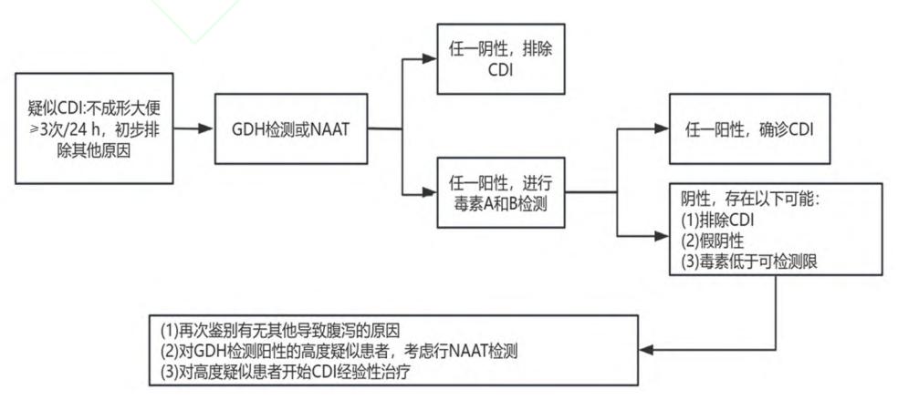 FLOWCHART/艰难梭菌感染(CDI)临床诊断流程图