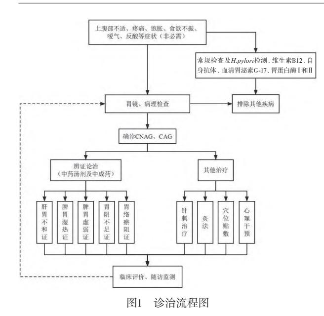 【慢性胃炎诊治流程图】慢性非萎缩性胃炎与慢性萎缩性胃炎标准化临床路径