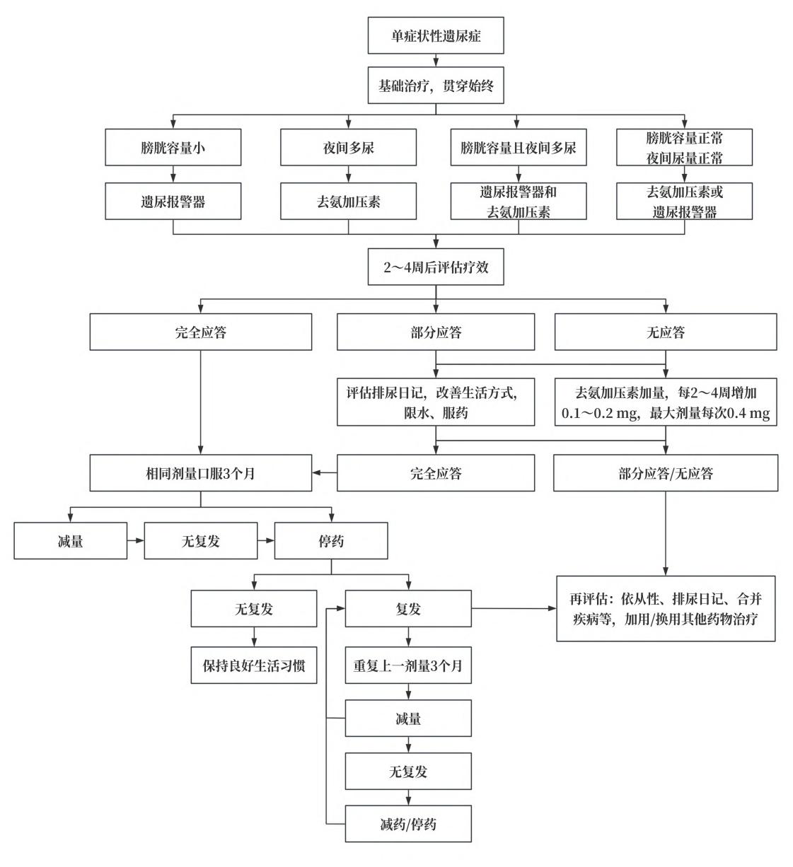 【儿童遗尿症中西医结合临床实践指南】儿童遗尿症中西医结合诊疗流程图