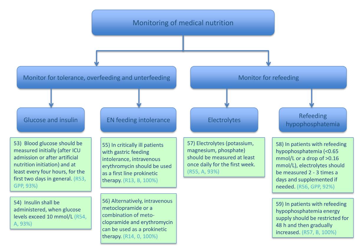 【ESPEN/ICU Clinical Nutrition Guidelines】Monitoring of Medical Nutrition Flowchart